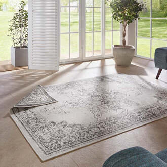 Dubbelzijdig Buitenkleed Borbon - Grijs 230x160cm - Polypropyleen - Dekbed-Discounter.nl Grijs,Creme - 160 x 230 cm