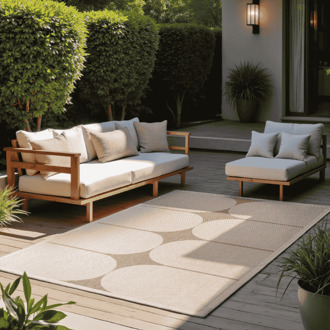 Dubbelzijdig Buitenkleed Bowen - Creme Beige 290x200cm - Polypropyleen - Dekbed-Discounter.nl Creme,Beige,Meerkleurig - 200 x 290 cm