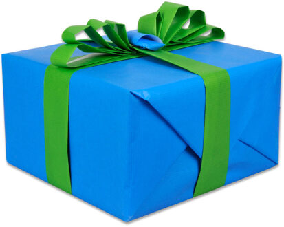 dubbelzijdig cadeaupapier blauw/groen, 3 m