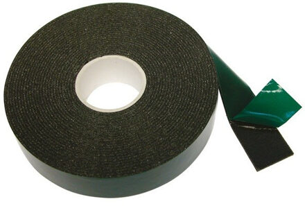Dubbelzijdig foam tape - 3x stuks - 5 meter x 18 mm - zwart - kunststof - uv-bestendig