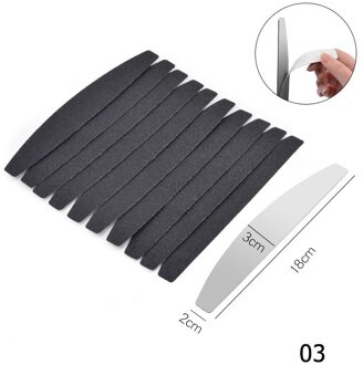 Dubbelzijdig Halfmoon Nagelvijlen voor manicure 10 stks/partij Zwart nagelvijl 100/180 Buffing Bestand Schuren Salon 03