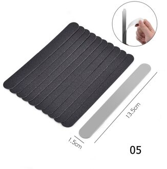 Dubbelzijdig Halfmoon Nagelvijlen voor manicure 10 stks/partij Zwart nagelvijl 100/180 Buffing Bestand Schuren Salon 05