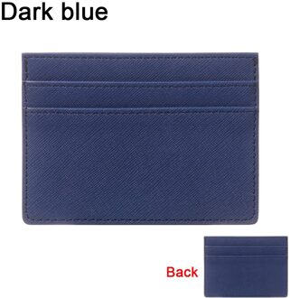 Dubbelzijdig Kaarthouder Slanke Bank Credit Card Id Kaarten Coin Pouch Case Tas Portemonnee Organisator Vrouwen Mannen Dunne Business card Wallet donker blauw