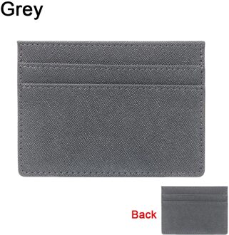 Dubbelzijdig Kaarthouder Slanke Bank Credit Card Id Kaarten Coin Pouch Case Tas Portemonnee Organisator Vrouwen Mannen Dunne Business card Wallet grijs