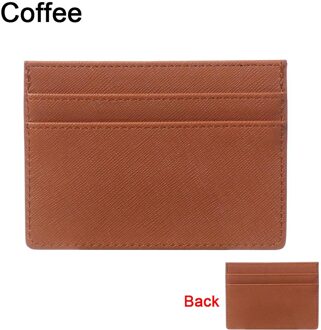 Dubbelzijdig Kaarthouder Slanke Bank Credit Card Id Kaarten Coin Pouch Case Tas Portemonnee Organisator Vrouwen Mannen Dunne Business card Wallet koffie