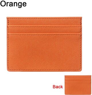 Dubbelzijdig Kaarthouder Slanke Bank Credit Card Id Kaarten Coin Pouch Case Tas Portemonnee Organisator Vrouwen Mannen Dunne Business card Wallet oranje