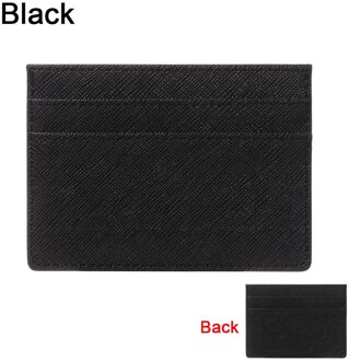 Dubbelzijdig Kaarthouder Slanke Bank Credit Card Id Kaarten Coin Pouch Case Tas Portemonnee Organisator Vrouwen Mannen Dunne Business card Wallet zwart