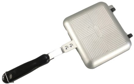 Dubbelzijdig Koekenpan Non-stick Barbecue Koken Tool Stabiel Duurzaam En Betrouwbaar Kookgerei Geschikt Voor Thuis Outdoor 1Pc zilver