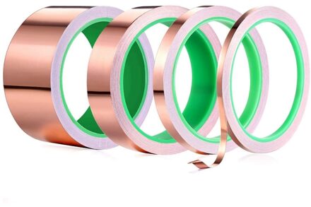 Dubbelzijdig Koperfolie Tape Voor Emi Afscherming Geleidende Lijm Voor Elektrische Reparaties, Slak Afzetlint Gitaar