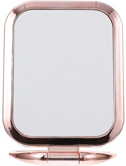 Dubbelzijdig Make-Up Spiegel Tafelblad Vergrootglas Spiegel Opklapbare Spiegel roos goud