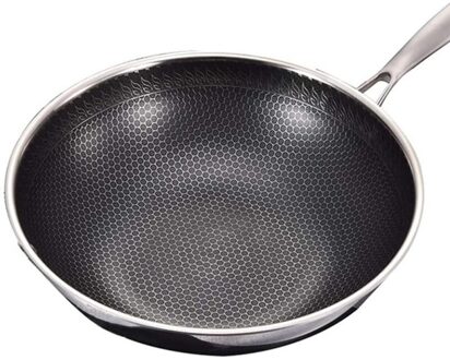 Dubbelzijdig Screen Honingraat 304 Roestvrij Stalen Wok Zonder Olie Rook Koekenpan Pan Non-stick Kookgerei Keuken koken Pot