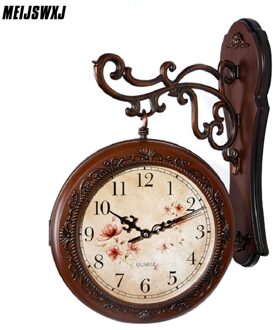 Dubbelzijdig Wandklok Saat Vintage Digitale Horloge Relogio De Parede Wandklokken Reloj De Pared Horloge Murale Duvar Saati klok