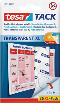 Dubbelzijdige kleefpads Tesa tack transparant XL 36stuks