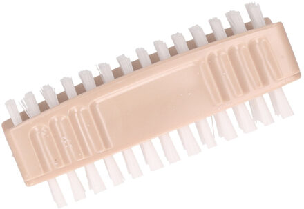 Dubbelzijdige nagelborstel beige met kunstvezels 8 cm