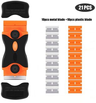 Dubbelzijdige schraper met plastic handvat Mescombinatie Draagbare en vervangbare multifunctionele dubbelzijdige schraper Bruin