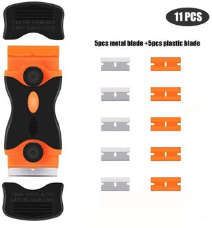 Dubbelzijdige schraper met plastic handvat Mescombinatie Draagbare en vervangbare multifunctionele dubbelzijdige schraper Goud