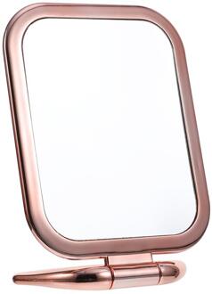 Dubbelzijdige Spiegel Vergrootglas Spiegel Reizen Opvouwbare Make-Up Spiegel Handheld Draagbare Spiegels Makeup Tools roos goud