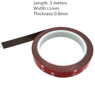 Dubbelzijdige Tape 3M Acryl, vhb Adhesive Dubbelzijdig Tape Waterdichte Residentiële Hergebruik Kantoor Auto Decoratie Tap 15mm width