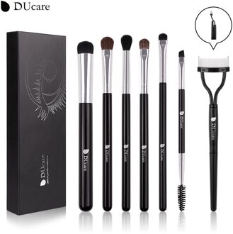 DUcare 7 PCS Up Kwasten Oogschaduw Borstel Set Opvouwbare Wimper Kam Wenkbrauw Cosmetica Gereedschap Kit