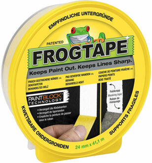 Duck Frogtape - geel - 24 mm x 41M - binnen/buiten - Afplaktape/schilderstape