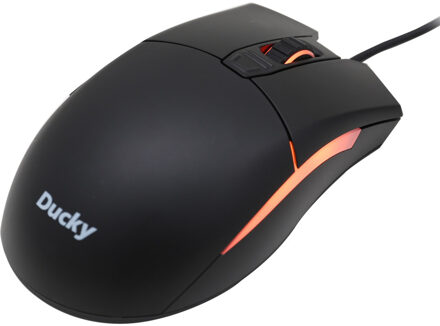 Ducky Secret USB Optisch 5000DPI Rechtshandig Zwart muis