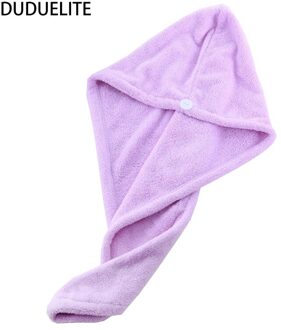 Duduelite Vrouwen Badkamer Handdoeken Haar Snelle Droging Hoed Haar Handdoek Cap Super Absorptie Tulband Toallas Microfibra Toalha De Banho paars