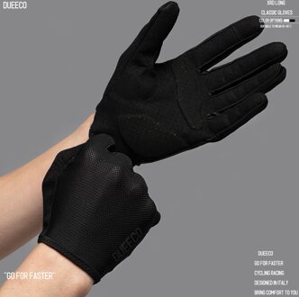 Dueeco Fietshandschoenen Fiets Handschoenen Fiets Handschoenen-Volledige Finger Mtb Mx Handschoenen Xrd Pad Shock Absorberende Non-Slip touch Screen zwart / S
