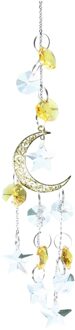 Duidelijk Suncatcher Crystal Kralen Opknoping Met Maan Decor Regenboog Suncatchers Maker Tuin Decoratie Outdoor Ornament Jardim goud
