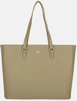 Duifhuizen leren shopper 14 inch taupe