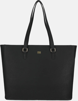 Duifhuizen leren shopper 14 inch zwart