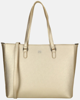 Duifhuizen Saffiano shopper L gold Goud