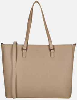 Duifhuizen Saffiano shopper L taupe