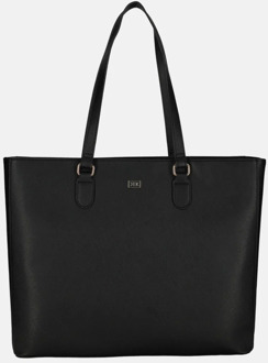 Duifhuizen Saffiano shopper L zwart