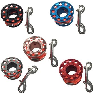 Duiken Spool Vinger Reel Bolt Met Messing Clip Aluminiumlegering Freediving Spool Dive Reel 30M Lijn zwart