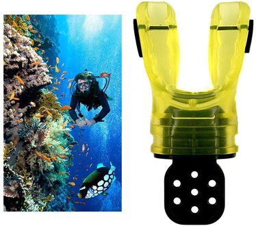 Duiken Zachte Siliconen Vormbaar Bite Mondstuk Standaard Regulator Custom Fit Universal geel