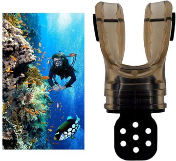 Duiken Zachte Siliconen Vormbaar Bite Mondstuk Standaard Regulator Custom Fit Universal grijs