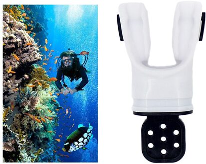 Duiken Zachte Siliconen Vormbaar Bite Mondstuk Standaard Regulator Custom Fit Universal wit