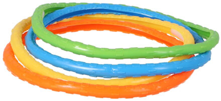 Duikringen zwembad speelgoed - set van 4x - verschillende kleuren - kunststof Multi