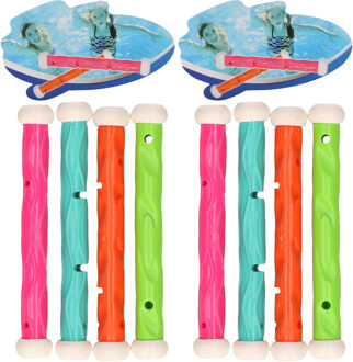 Duikspeelgoed Watersticks - 8x -delig - gekleurd - kunststof