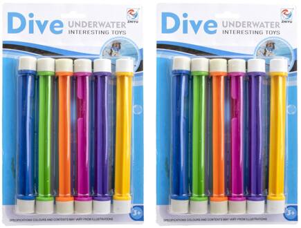 Duikstaven 20 cm set 6 stuks op kaart verschillende