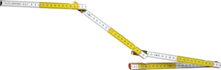 duimstok vouwmeter, 15 mm x 2 m, wit/geel