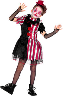Duistere Clown Jurkje Kort Halloween Kind Rood - Zalm, Zwart, Wit - Transparant