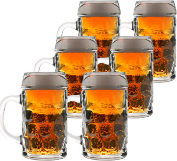 Duitse bierpullen 1 liter 6 stuks Transparant