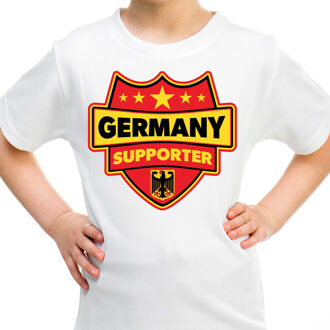 Duitsland / Germany schild supporter  t-shirt wit voor kinderen L (146-152)