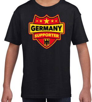 Duitsland / Germany schild supporter  t-shirt zwart voor kindere S (122-128)