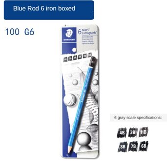 Duitsland Staedtler Metalen Doos Pak 100B Hb-2B-4B-6B-7B-8BLumograph Zwart Kunstenaar Potlood 100 G6
