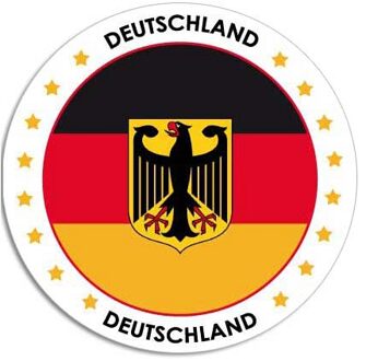 Duitsland sticker rond 14,8 cm - Duitse vlag - Landen thema decoratie feestartikelen/versieringen
