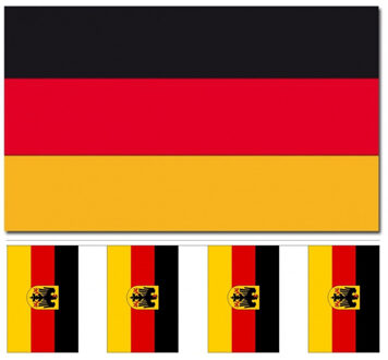 Duitsland versiering/feestartikelen set - vlag 90 x 150 cm - vlaggenlijn van 300 cm - landen