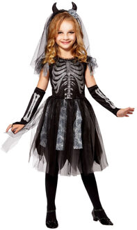 Duivel bruid skelet kostuum voor kinderen - Verkleedkleding