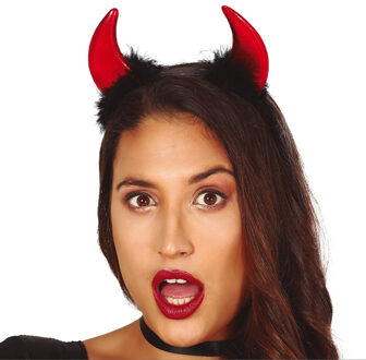 Duivel hoorntjes - rood - kunststof - Halloween thema